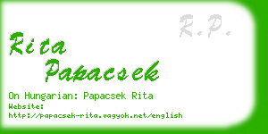 rita papacsek business card